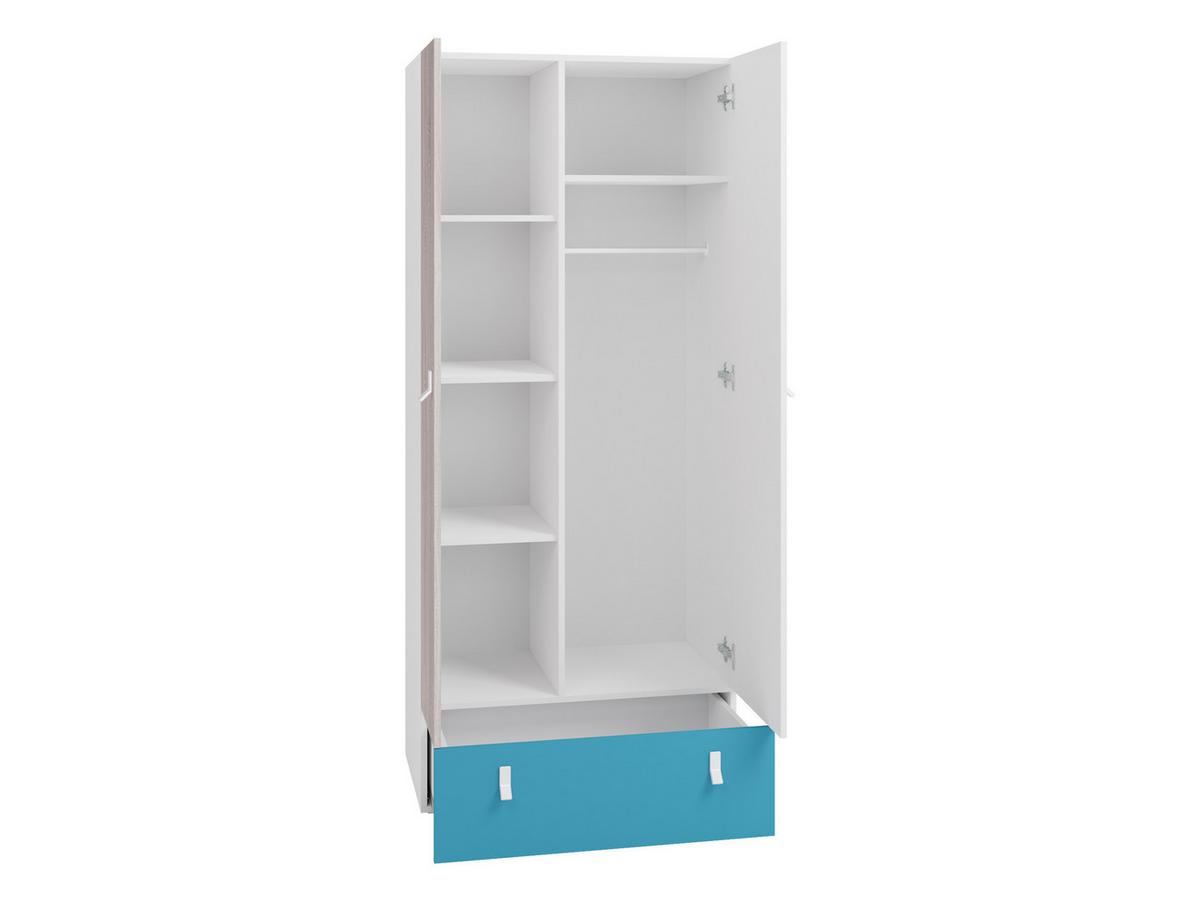 KLEIDERSCHRANK Planet 03 - Eichefarben/Schwarz, Holzwerkstoff (80/190/50cm) - MIRJAN24