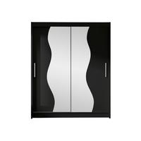 SCHWEBETÜRENSCHRANK Westa S - Silberfarben/Schwarz, Holzwerkstoff/Metall (150/200/58cm) - MIRJAN24