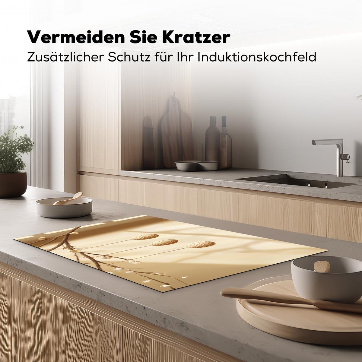 HERDABDECKPLATTE Beige - Osterkuchen - Eier Induktionsschutz 81.6x52.7 cm - Beige, Kunststoff (81.6/52.7/0.2cm) - MuchoWow