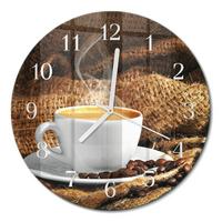 WANDUHR aus Glas Ø30 cm - Kaffeebohnen - Braun, Glas (30/30/0.4cm) - TULUP