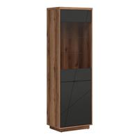 VITRINE Sven Schwarz und Holz - Schwarz, Holzwerkstoff (64/201/43cm) - Petits-meubles