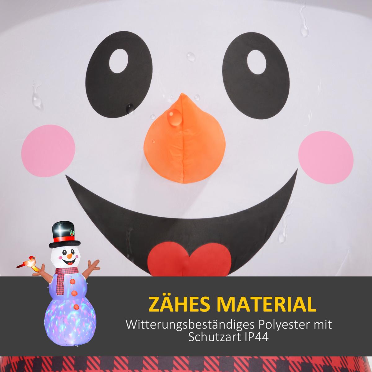 WEIHNACHTSDEKO Schneemann, 240 cm, , mit LEDs - Weiß, Kunststoff (100/240/165cm) - Outsunny