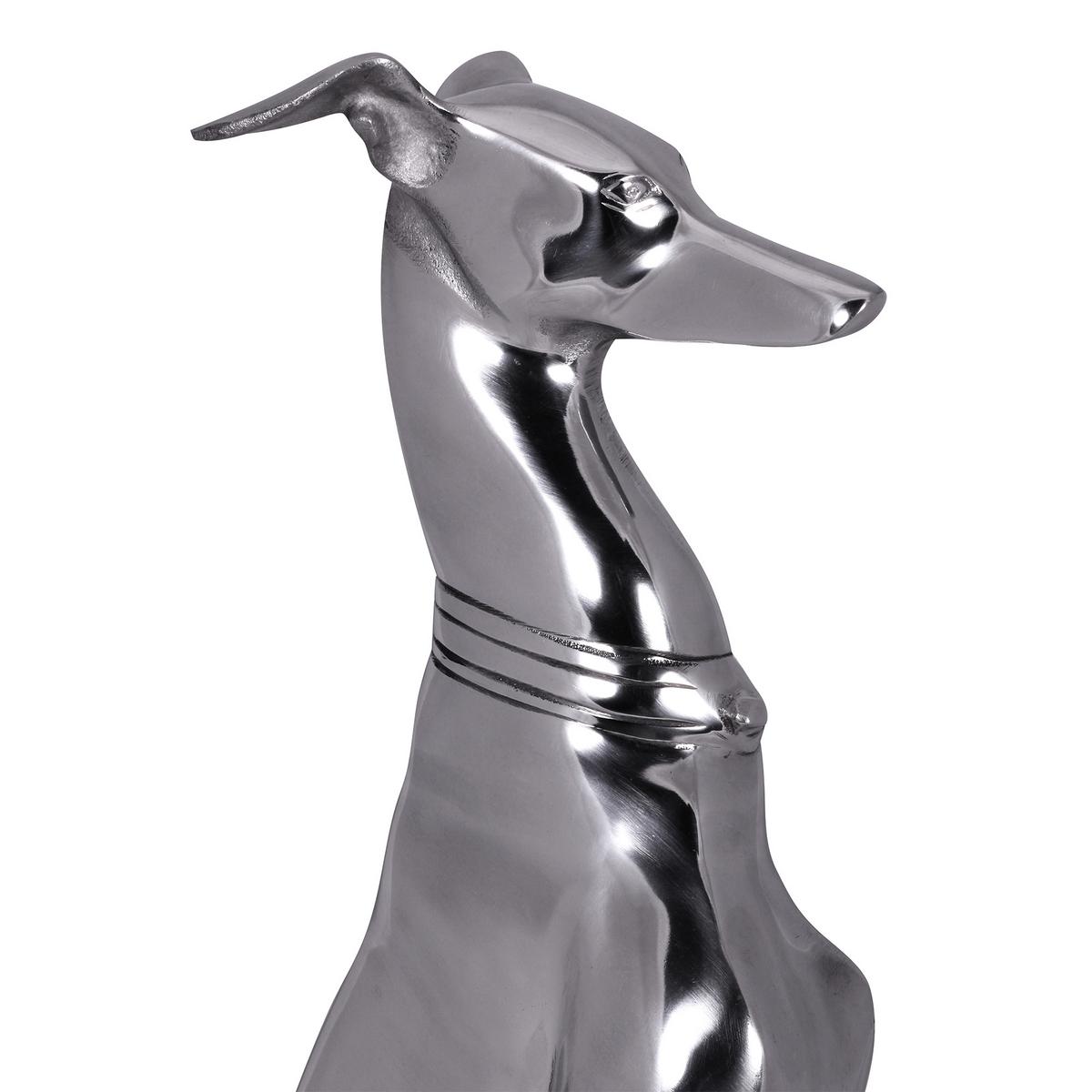 DEKOFIGUR Windhund Aluminium 18x70 cm handgefertigt - Silberfarben, Metall (18/70/25cm) - KADIMA DESIGN