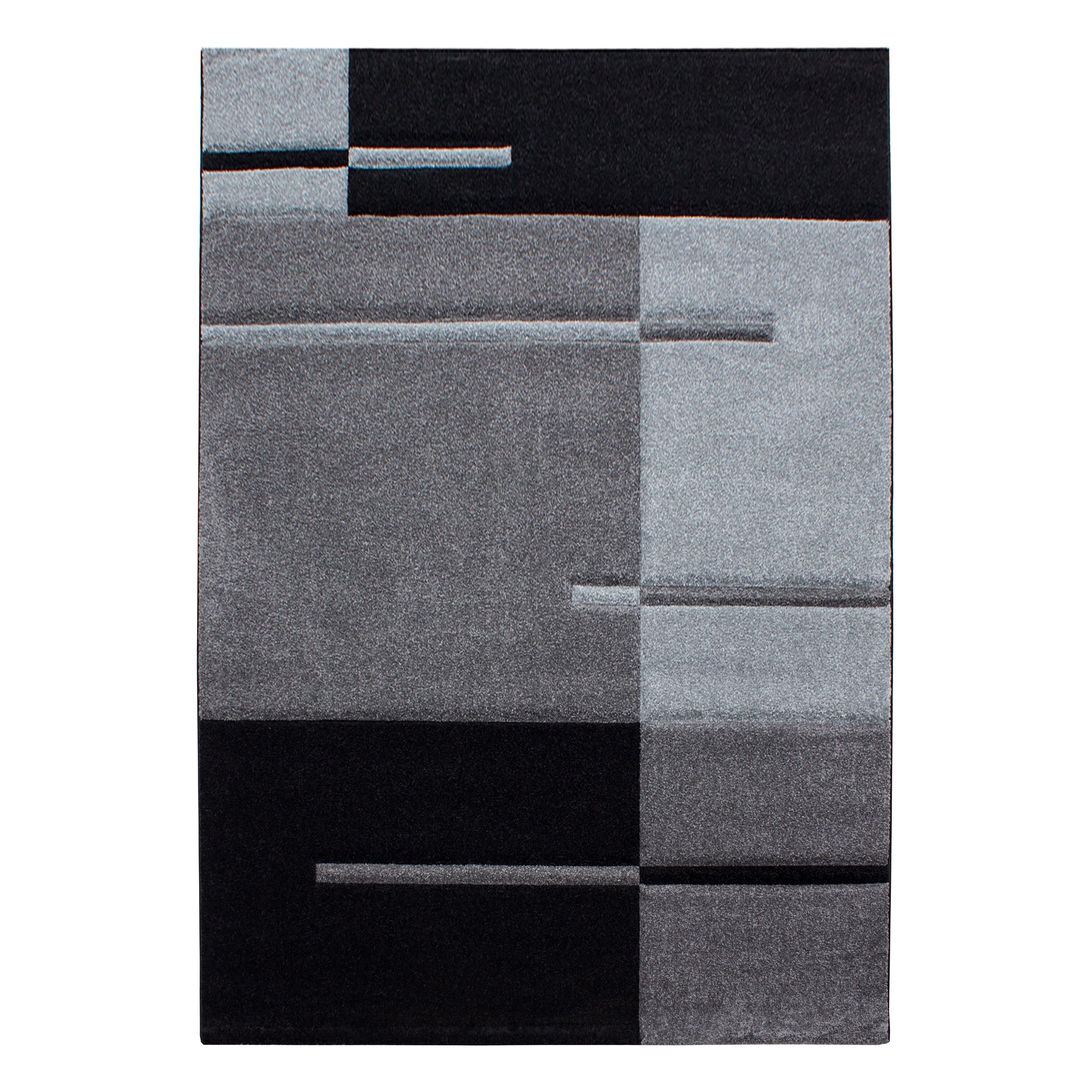 KURZFLORTEPPICH LATEMAR, kariert, Grau, 160 x 230 cm - Grau, Textil (230/160cm) - KADIMA DESIGN