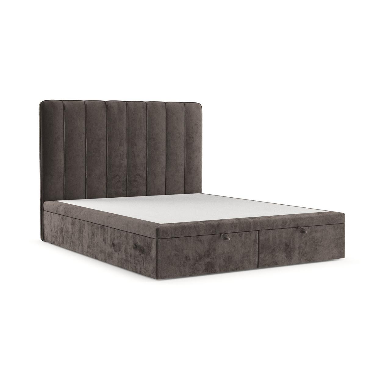 POLSTERBETT Vienna mit Stauraum 160/200 cm Braun im Lotta Stoff - Schwarz/Braun, Holz/Holzwerkstoff (160/200cm) - AltaBeds