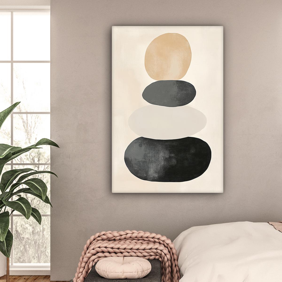 LEINWANDBILD Japandi - Wabi sabi - Beige Deko XXL 80x120 cm - Taupe, Textil (80/120cm) - MuchoWow