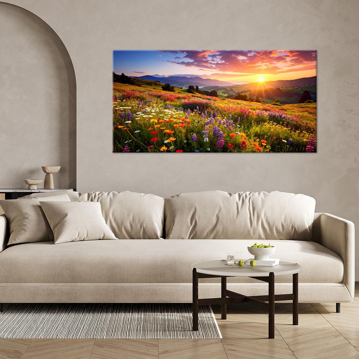 LEINWANDBILD Landschaften 80x40cm - Multicolor, Textil (80/40cm) - Feeby