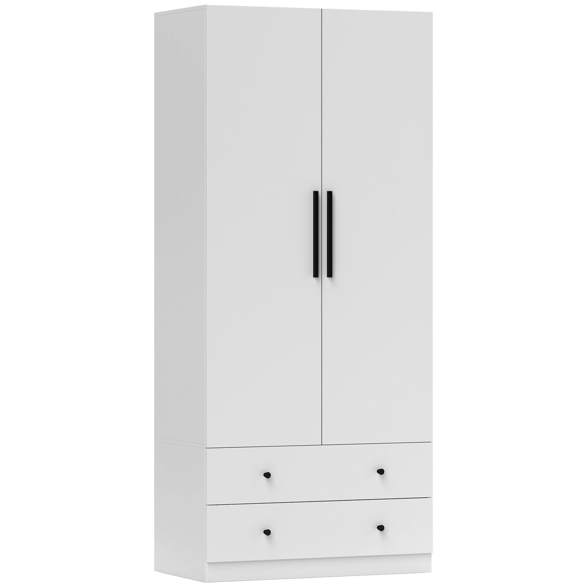 KLEIDERSCHRANK MDF Weiß - Weiß, Holzwerkstoff (43/180/79cm) - HOMCOM
