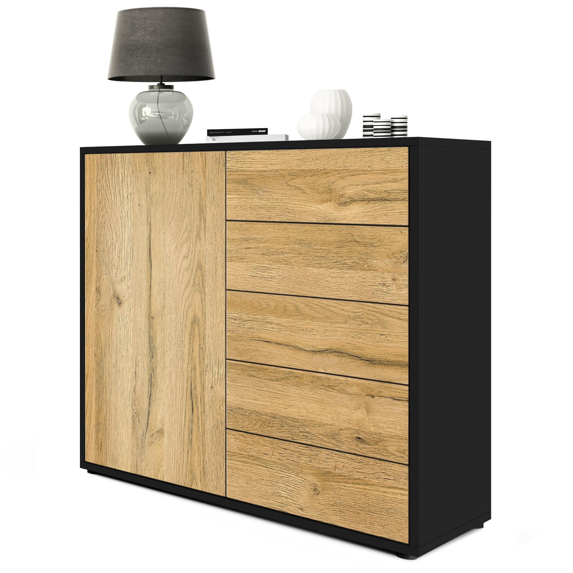 KOMMODE Ben Front in Eiche Nature - Eichefarben, Holzwerkstoff (79/74/36cm) - Vladon