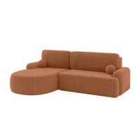 ECKSOFA mit Schlaffunktion und Bettkasten LIRA-L - 264x172x89 Apricot - Orange, Holzwerkstoff/Textil (264/172cm) - ALTDECOR