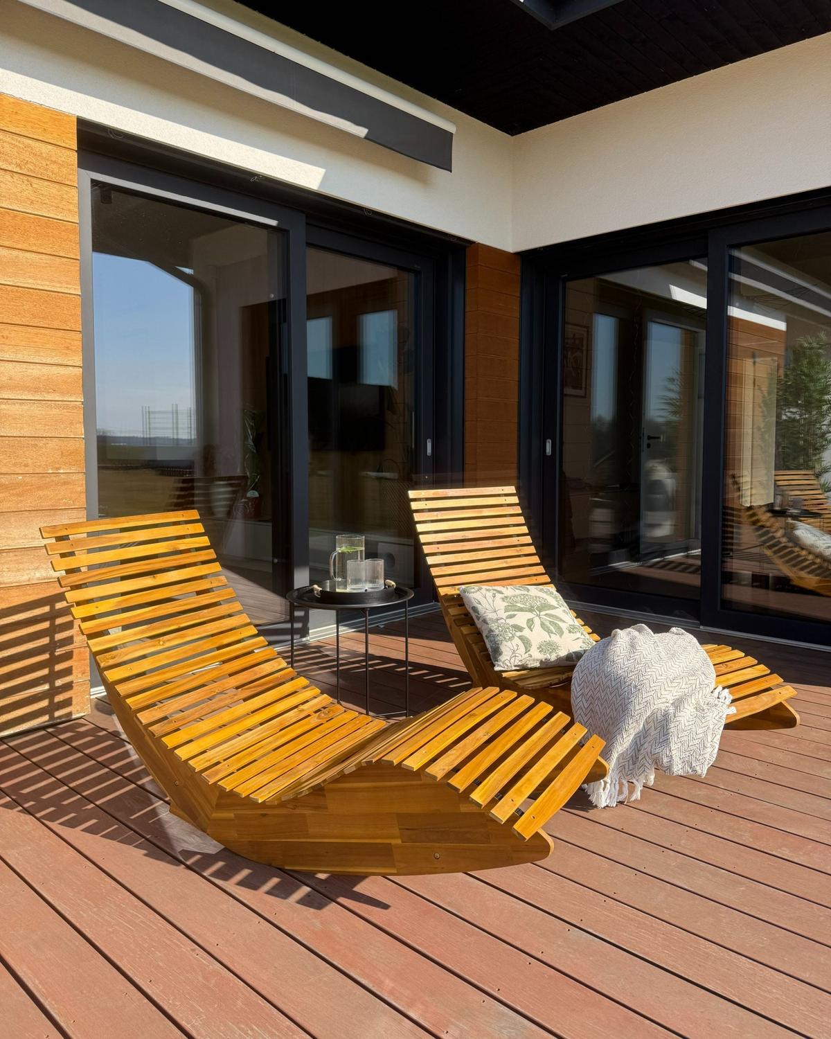 GARTENLIEGE Heller Holzfarbton Brescia II - Hellbraun, Holz (60/90/176cm) - Beliani