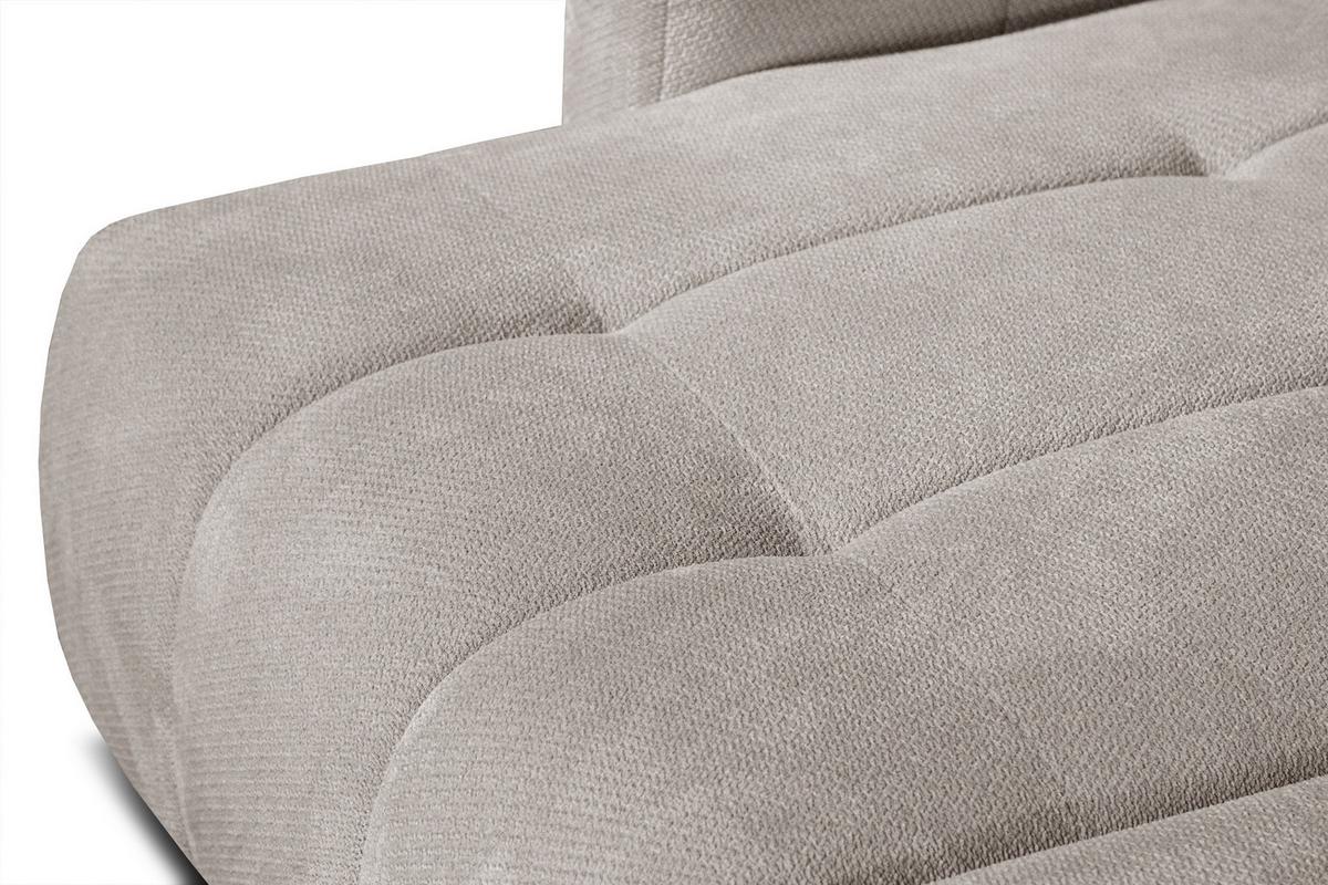 ECKSOFA KIMI 3-Sitzer, ausziehbarer Sitz, verstellbare Kopfstützen, beige - Beige/Schwarz, Holzwerkstoff/Textil (270/160cm) - Wozimo