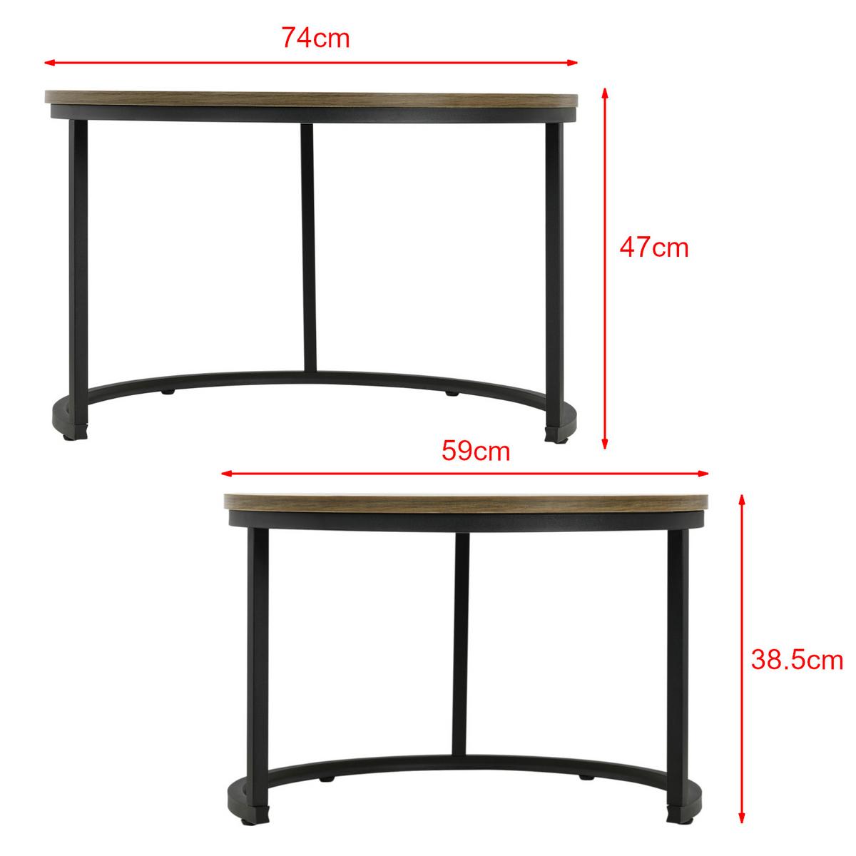 COUCHTISCH Christchurch im 2er Set - Braun, Holzwerkstoff (74/74/47cm) - [en.casa]