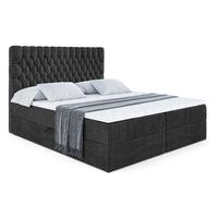 BOXBETT mit Matratze H4 und Lattenrost - SERENE - 140x200 - H4 - Schwarz - Anthrazit, Holzwerkstoff (140/200cm) - ALTDECOR