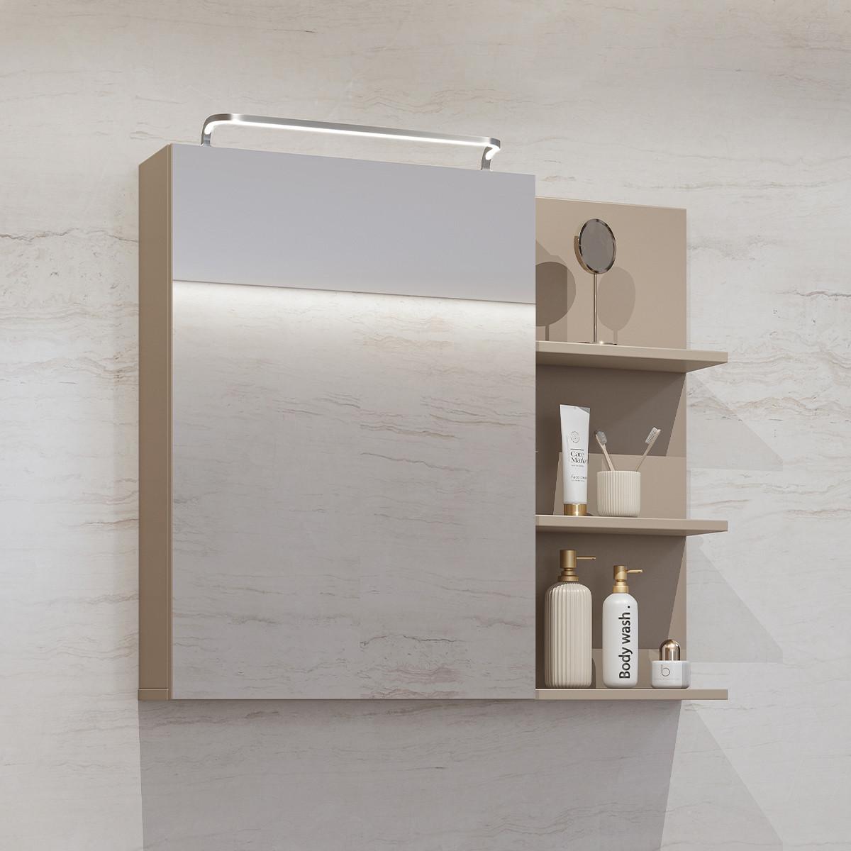 SCHRANK 1 Tür Sophéa Taupe - Taupe, Holzwerkstoff (78/71/18cm) - Petits-meubles
