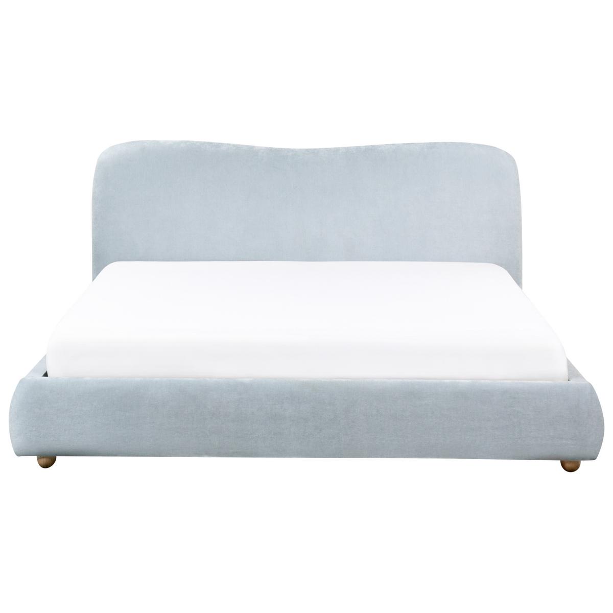 BETT mit Stauraum 180/200 cm Blau Blagnac - Hellblau, Textil (180/200cm) - Beliani
