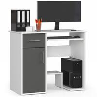 SCHREIBTISCH Weiß, Graphit Grau 74/90/50 - Weiß/Grau, Holzwerkstoff (90/50/74cm) - RAUMHIRSCH FURNITURE