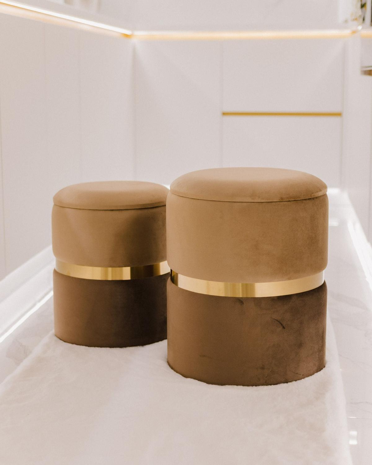 POUF Wichita 36/31/36/31/44/39 cm - Braun, Textil (31/39/31cm) - Beliani