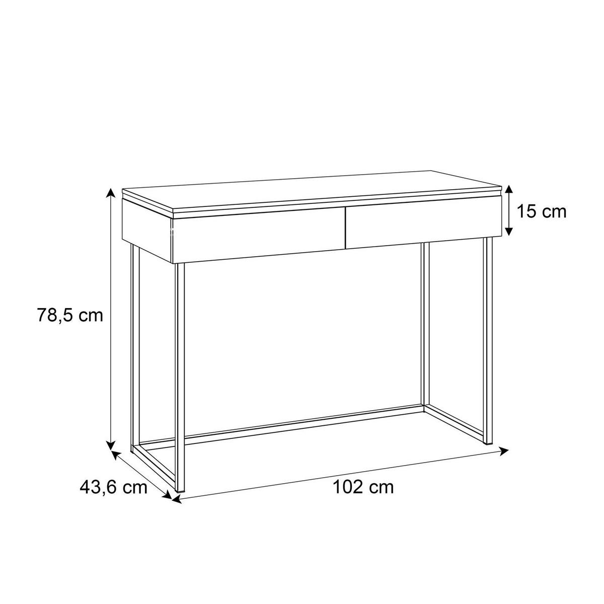 SCHMINKTISCH AURORA GOLD KASCHMIR Schminktisch auf einem goldenen Gestell mit Spiegel - Kaschmir, Holzwerkstoff (102/79/44cm) - Lookway