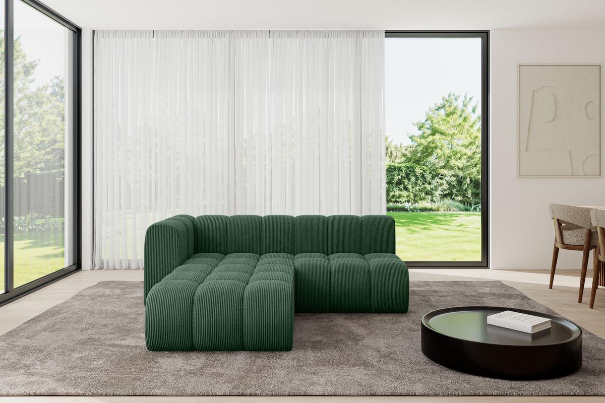 ECKSOFA modulares Sofa Darnel-L1 - 205x177x70 cm Grün - Grün, Holzwerkstoff/Textil (205/177cm) - ALTDECOR