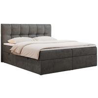 BOXBETT RICO 160/200 Dunkelgrau Velvet - H3 - Dunkelgrau, Holz/Textil (160/200cm) - MKS