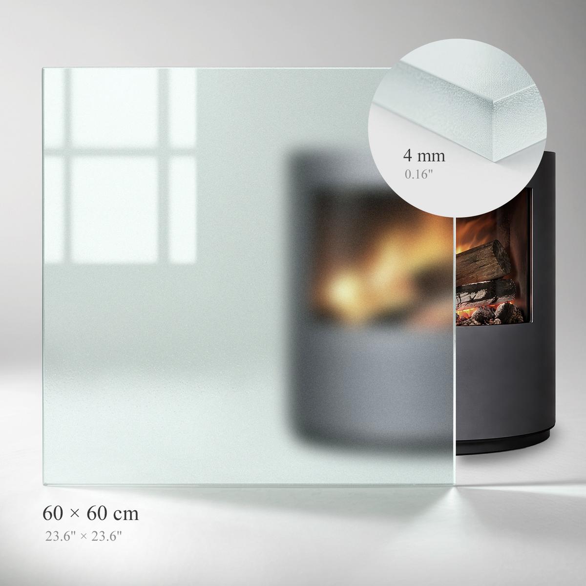 GLASBODENPLATTE für Kaminofen 60x60 cm – Milchglas Optik - Transparent, Glas (60/50/0.4cm) - TULUP
