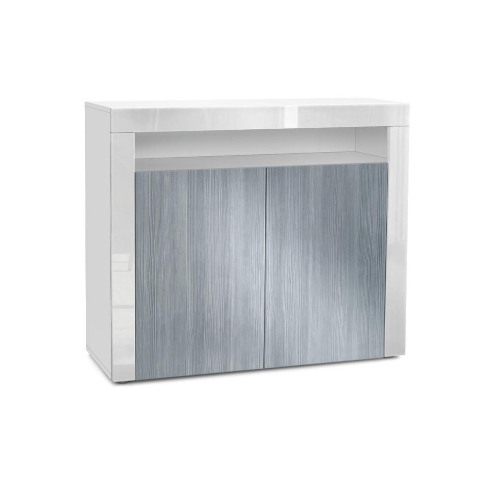 KOMMODE Valencia Avola-Anthrazit / Weiß Hochglanz - Anthrazit/Weiß, Holzwerkstoff (108/92/40cm) - Vladon