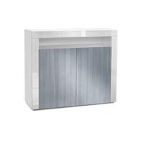 KOMMODE Valencia Avola-Anthrazit / Weiß Hochglanz - Anthrazit/Weiß, Holzwerkstoff (108/92/40cm) - Vladon