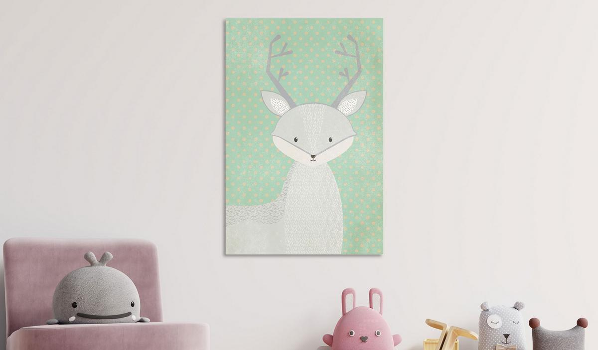 KUNSTDRUCK Grün 40/60 cm - Grau/Grün, Textil (40/60cm) - KUNSTLOFT