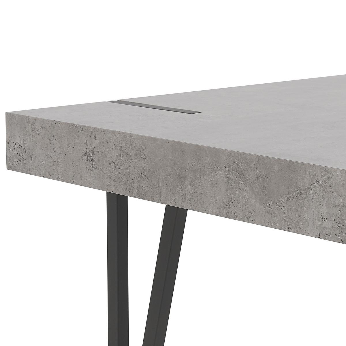 ESSTISCH 150/90/75 cm Hellgrau Rechteckig Adena - Grau, Holzwerkstoff (150/90/75cm) - Beliani