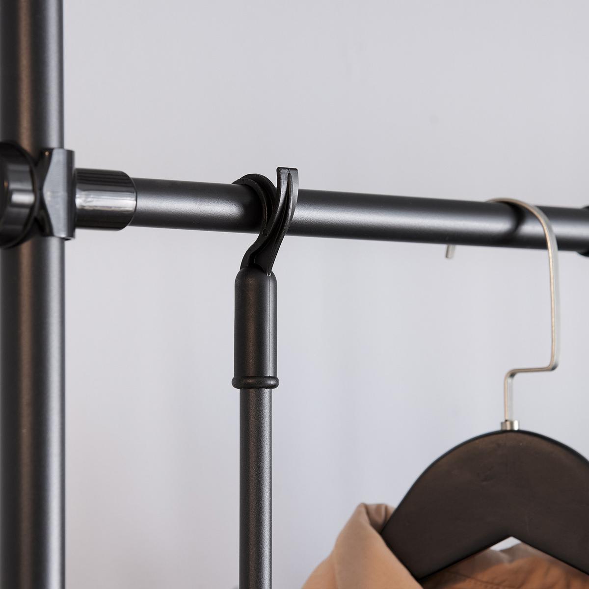 TELESKOP GARDEROBEN SYSTEM Schwarz - Schwarz, Kunststoff (80/295/2cm) - SoBuy