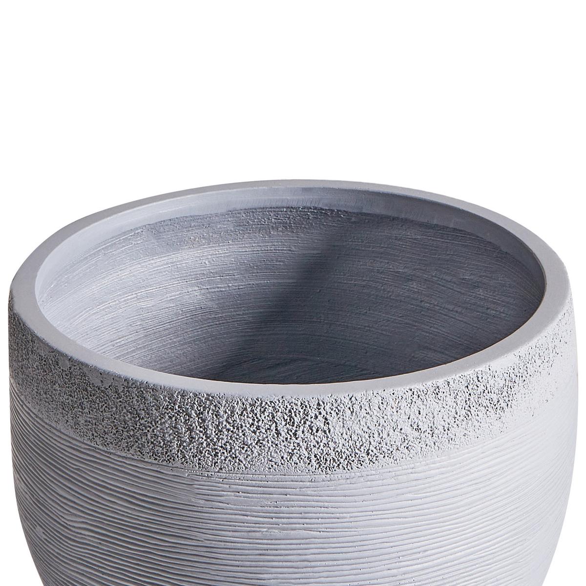 BLUMENTOPF grau rund 38/38/30 cm Zakros - Grau, Naturmaterialien (30cm) - Beliani