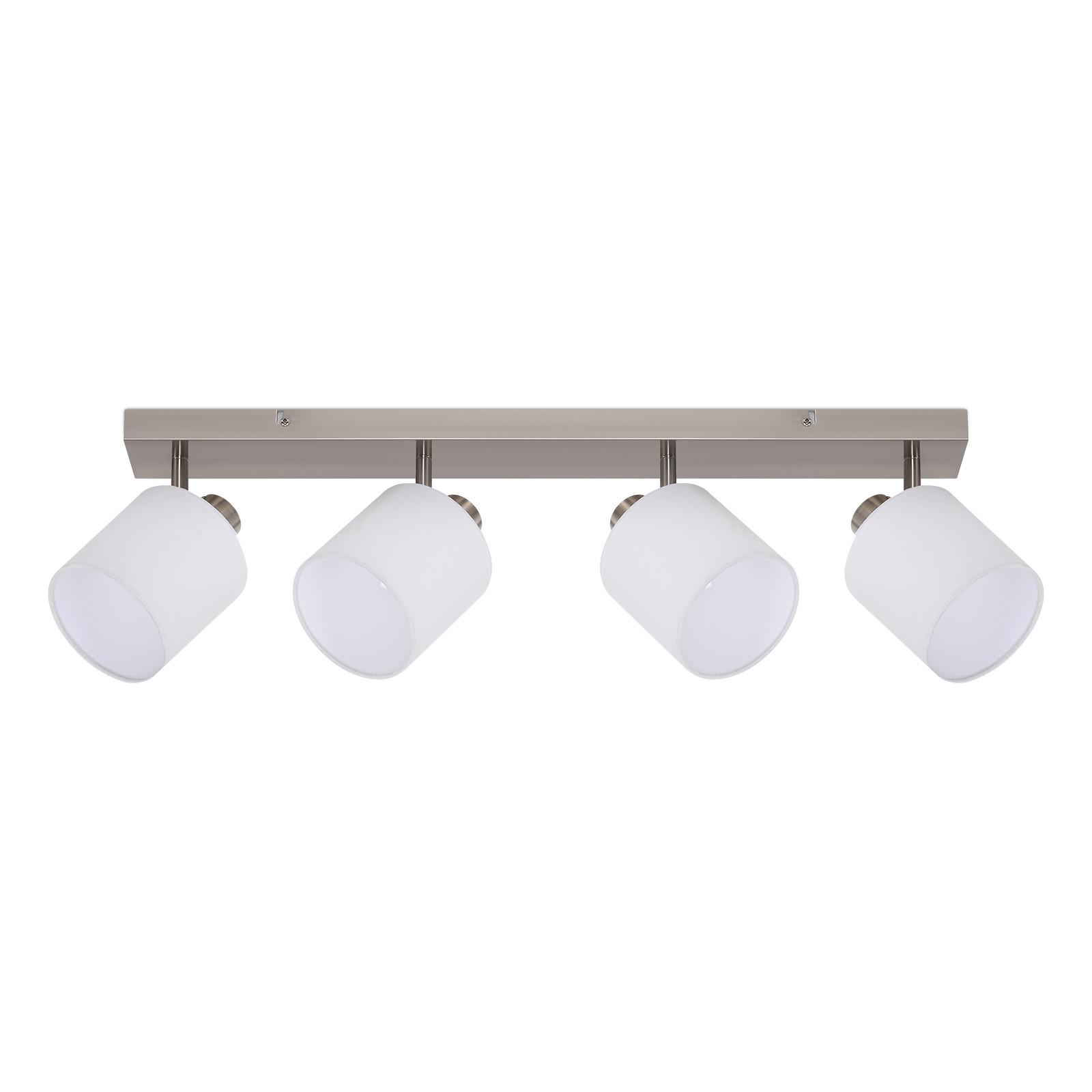 DECKENSTRAHLER Brand 4-flammig 70/11/20 cm - Silberfarben, Textil (70/11/20cm) - Nettlife