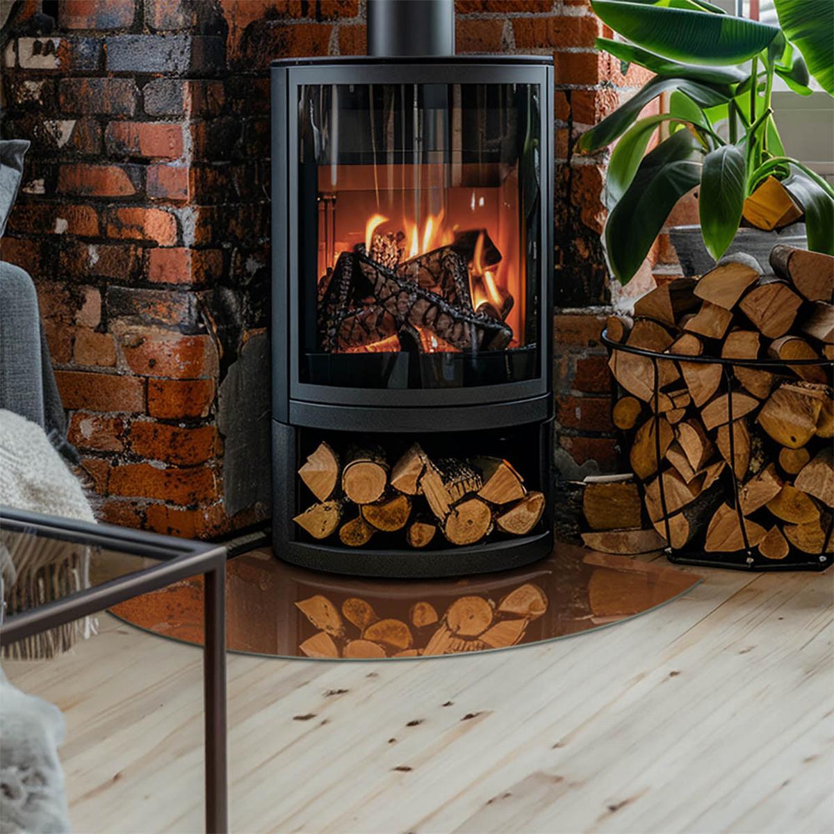 GLASPLATTE für Kamin 100x100 cm - Braun, Glas (100/100/0.4cm) - TULUP
