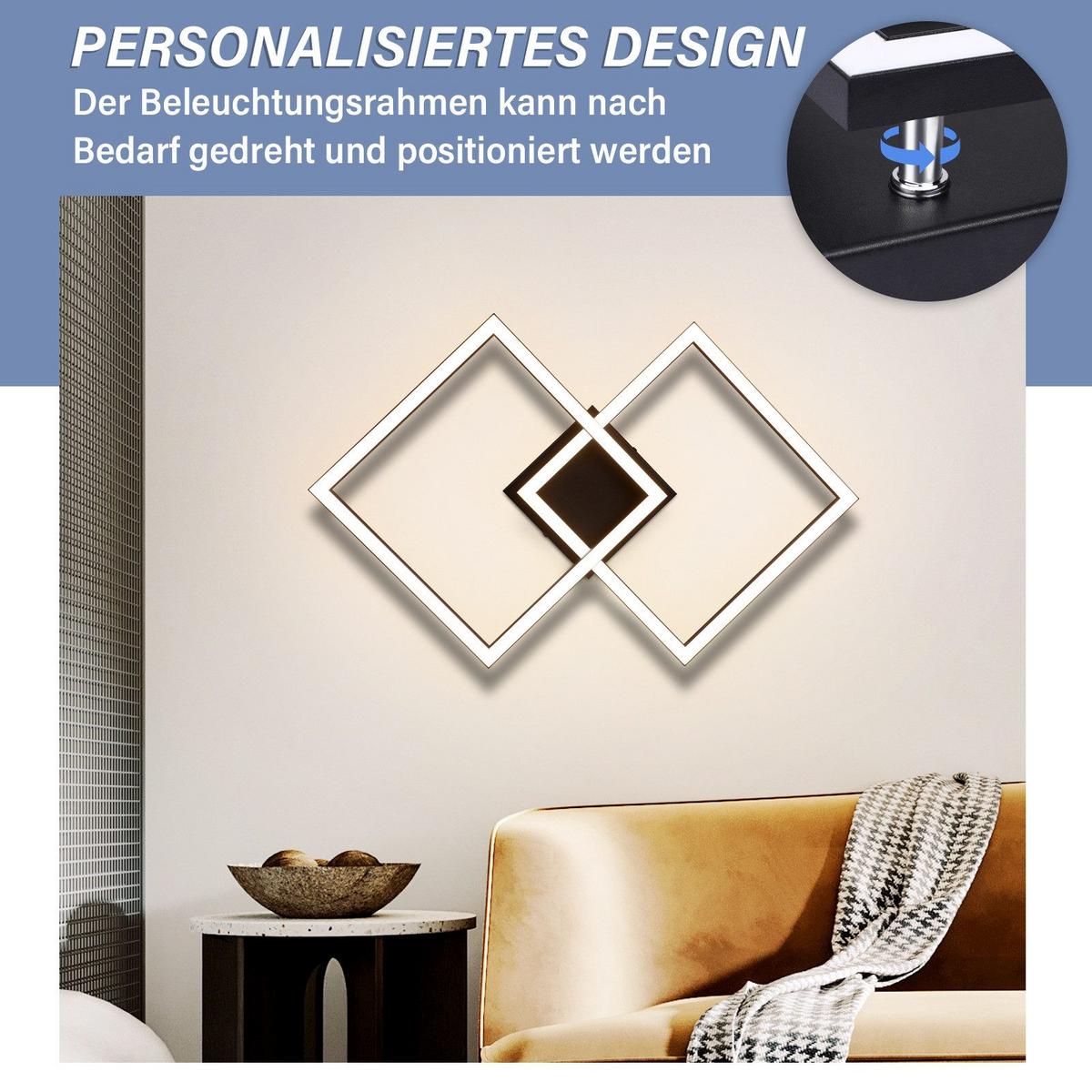 LED-DECKENLEUCHTE Mapes 46.1/46.1/5.8 cm - Schwarz, Metall (46.1/46.1/5.8cm) - Nettlife