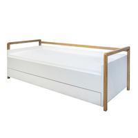 BETT Weiß und Holz - Weiß, Holzwerkstoff (80/180cm) - Petits-meubles