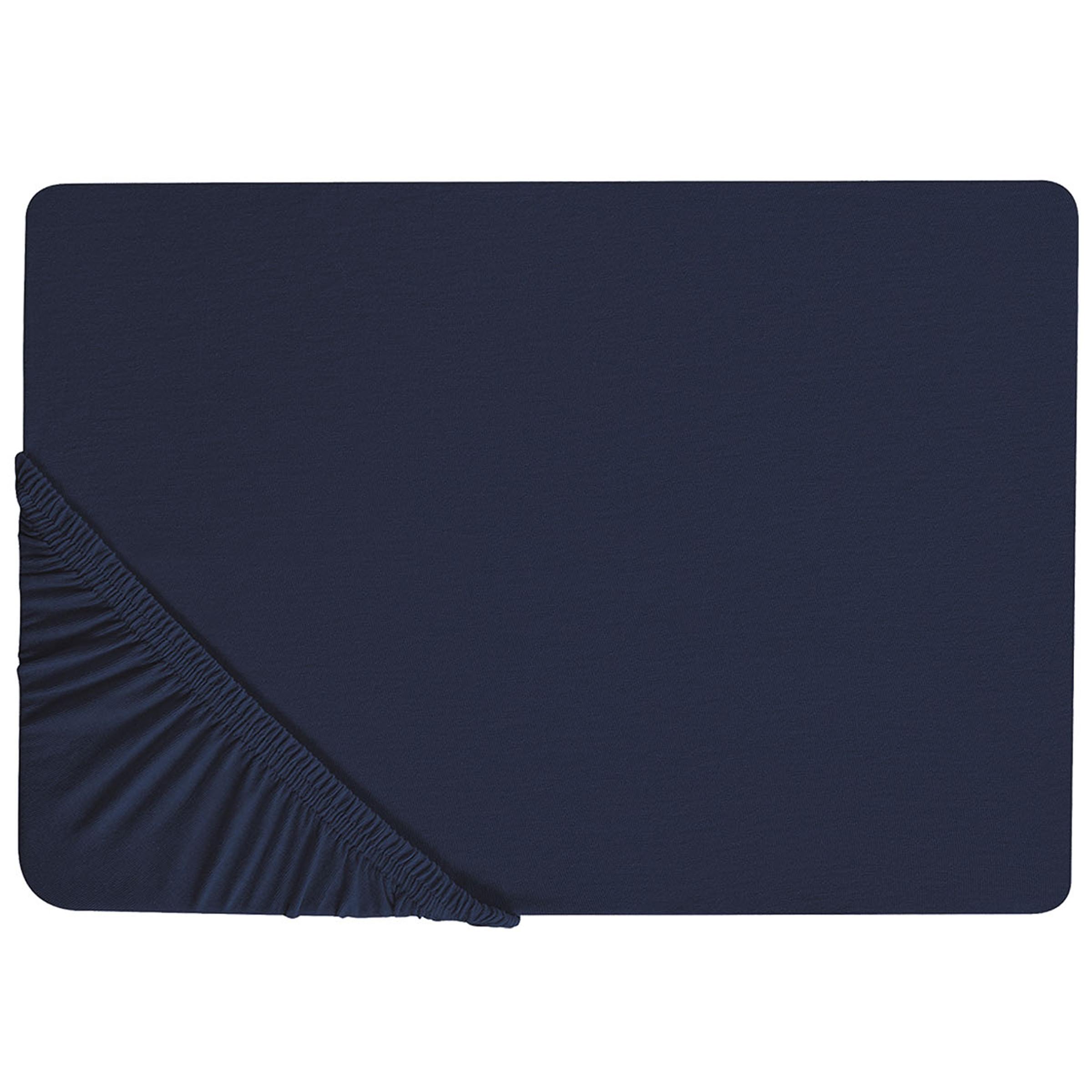 SPANNBETTLAKEN Blau 200 x 200 cm Hofuf - Dunkelblau, Textil (200/200cm) - Beliani