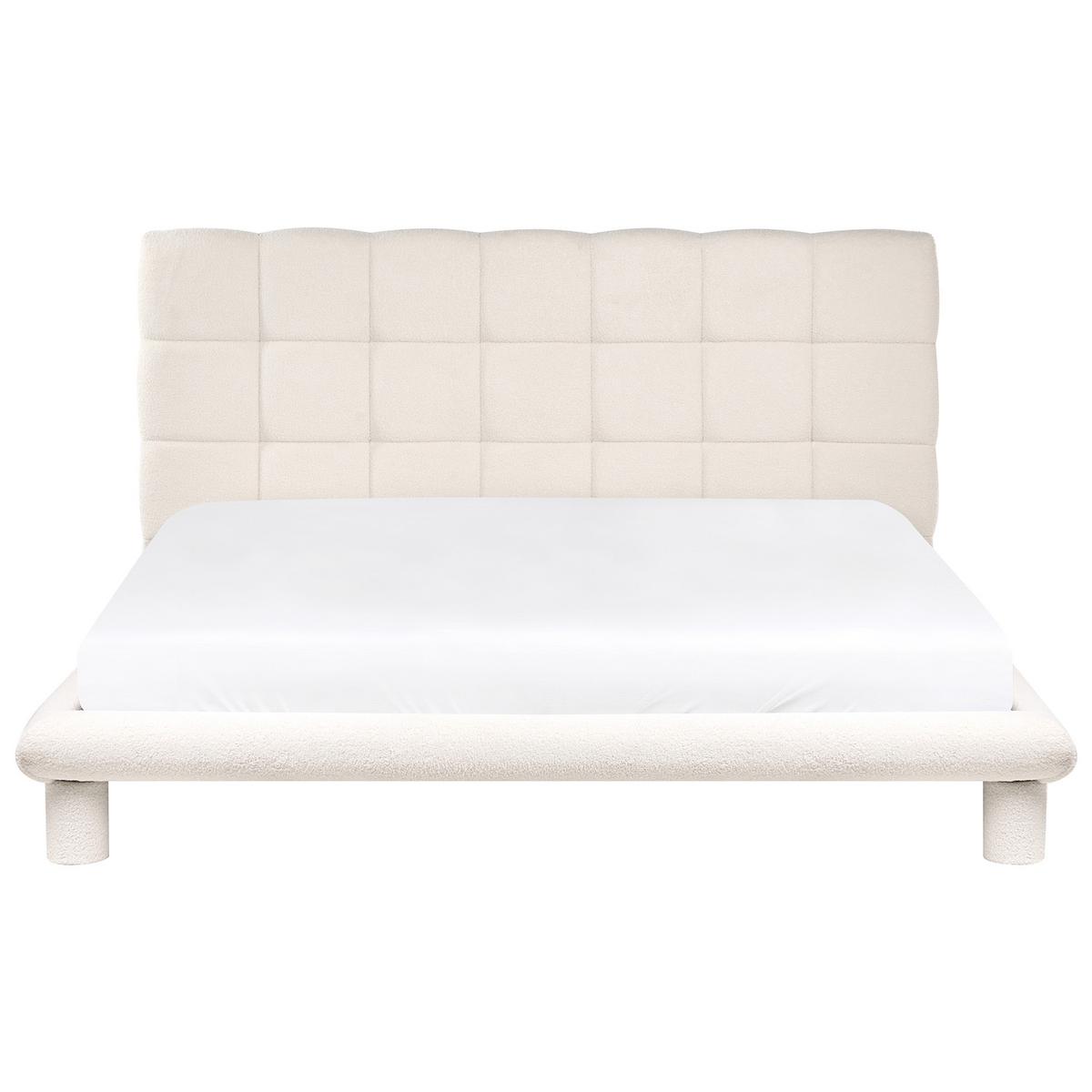 BETT mit Lattenrost 180/200 cm Cremeweiß Cressat - Weiß, Textil (180/200cm) - Beliani