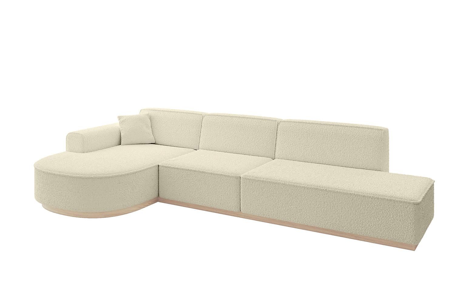 ECKSOFA Ottomane Links ARRIO-L2 - 328x171x83 cm Beige - Beige, Holzwerkstoff/Textil (328/171cm) - ALTDECOR