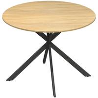 ESSTISCH Spanplatte Stahl Eiche - Eichefarben, Metall (100/100/75cm) - HOMCOM