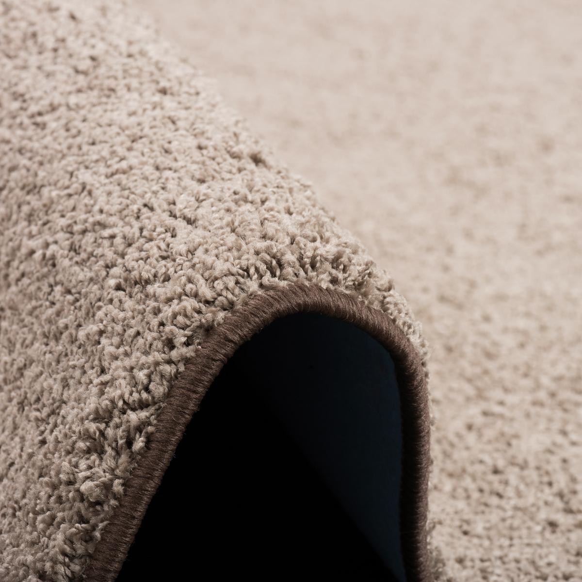 HOCHFLOR VELOURS TEPPICH MONA - Taupe, Textil (133/133cm) - Snapstyle