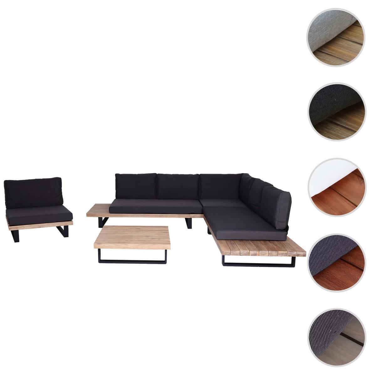 GARTEN-GARNITUR Schwarz, Braun, Grau - Schwarz/Braun, Holz - MCW