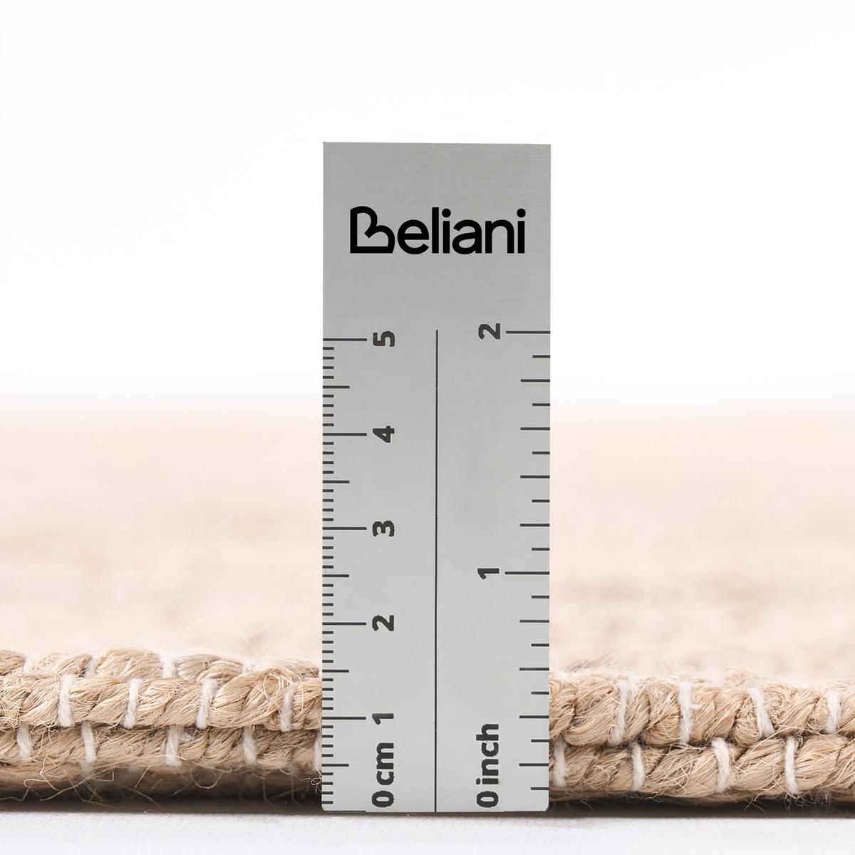 TEPPICH Schwarz/Beige 80/300 cm Jute Amravati - Beige, Textil (80/300cm) - Beliani