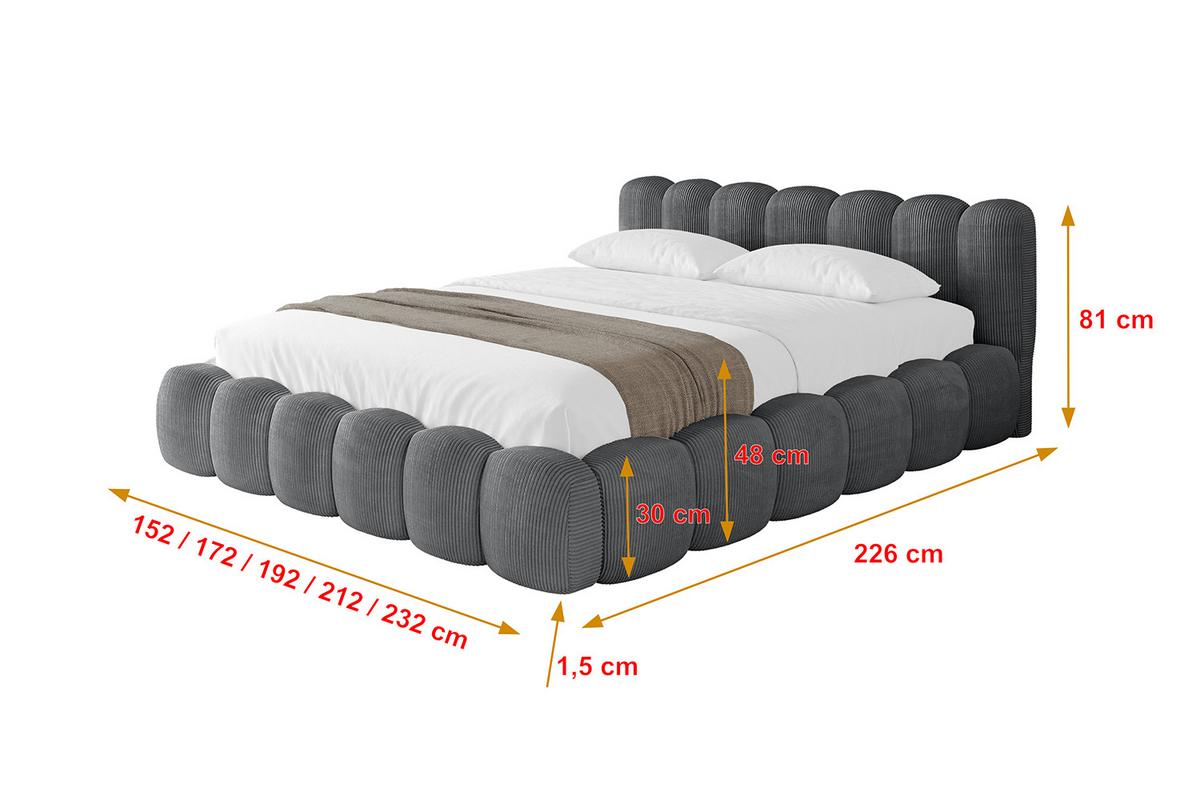 POLSTERBETT mit Bettkasten und Lattenrost, Boxbett ohne Matratze - SENA-v1 180x200 Dunkelgrau - Dunkelgrau, Holzwerkstoff/Textil (180/200cm) - ALTDECOR