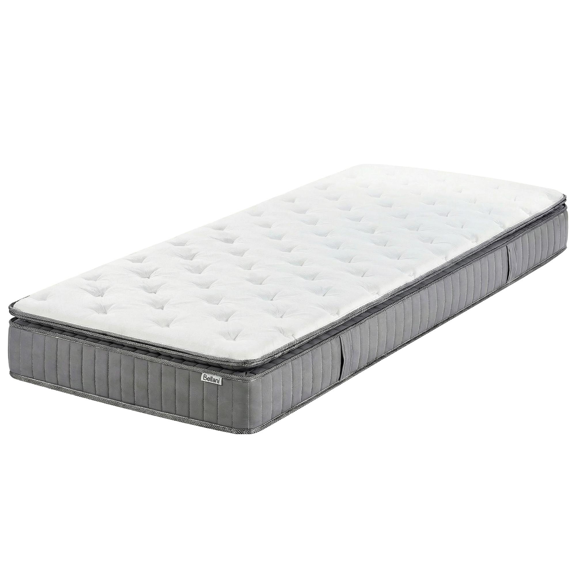 GEL-MEMORYSCHAUM-TASCHENFEDERKERNMATRATZE H2/3 Mittel 90/200 cm Pleasant - Weiß, Textil (90/200cm) - Beliani