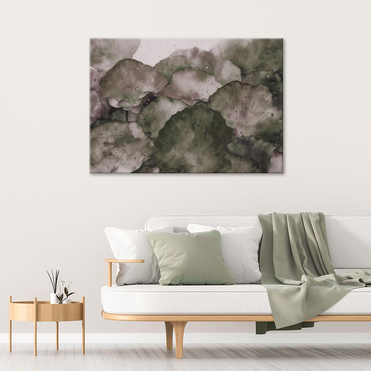 WANDBILD lotusblätter aquarell - Braun, Textil (60/40cm) - Feeby