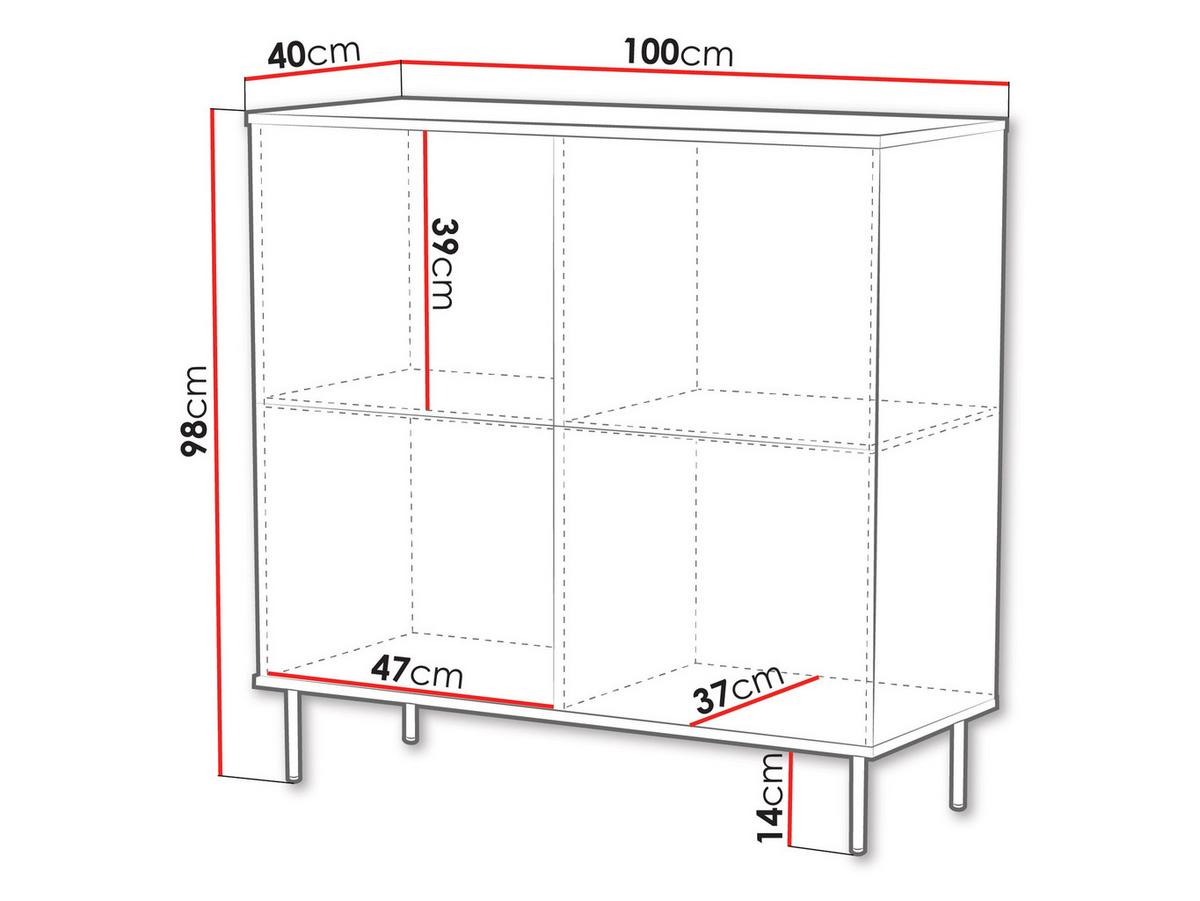 KOMMODE Leo 100 - Kaschmir/Schwarz, Holzwerkstoff/Metall (100/98/40cm) - MIRJAN24