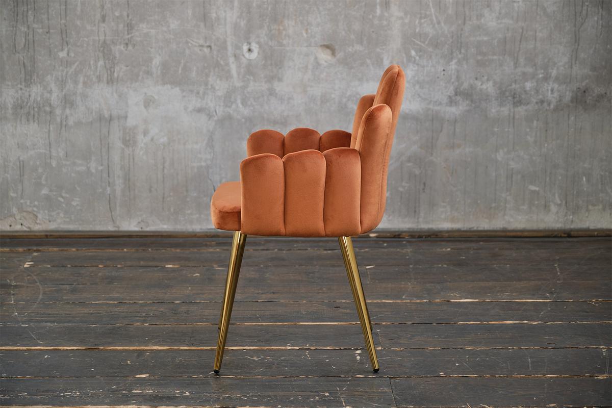 ESSZIMMERSTUHL FREJA Kupfer Velvet (1er-Set) - Kupferfarben, Textil (59/86/55cm) - KAWOLA