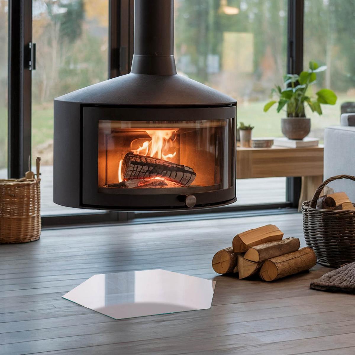 GLASPLATTE für Kamin h40 cm - Lila, Glas (40/40/0.4cm) - TULUP
