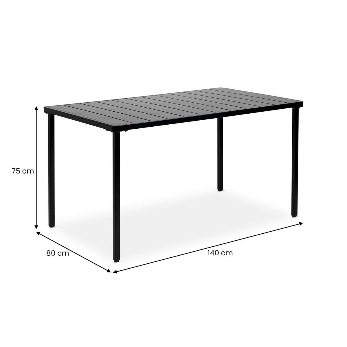 GARTENTISCH AZALEA schwarz - Schwarz, Metall (80/140/75cm) - IDIMEX